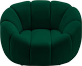 Elijah Velvet / Engineered Wood / Foam Contemporary Green Velvet Chair - 49" W x 34" D x 31" H