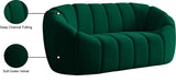 Elijah Velvet / Engineered Wood / Foam Contemporary Green Velvet Loveseat - 71" W x 34" D x 31" H