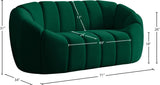 Elijah Velvet / Engineered Wood / Foam Contemporary Green Velvet Loveseat - 71" W x 34" D x 31" H