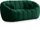 Elijah Velvet / Engineered Wood / Foam Contemporary Green Velvet Loveseat - 71" W x 34" D x 31" H