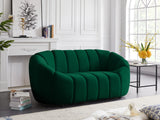 Elijah Velvet / Engineered Wood / Foam Contemporary Green Velvet Loveseat - 71" W x 34" D x 31" H