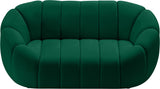 Elijah Velvet / Engineered Wood / Foam Contemporary Green Velvet Loveseat - 71" W x 34" D x 31" H