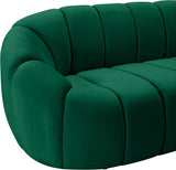 Elijah Velvet / Engineered Wood / Foam Contemporary Green Velvet Loveseat - 71" W x 34" D x 31" H