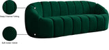 Elijah Velvet / Engineered Wood / Foam Contemporary Green Velvet Sofa - 93.5" W x 34" D x 31" H