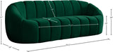 Elijah Velvet / Engineered Wood / Foam Contemporary Green Velvet Sofa - 93.5" W x 34" D x 31" H