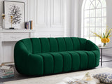 Elijah Velvet / Engineered Wood / Foam Contemporary Green Velvet Sofa - 93.5" W x 34" D x 31" H