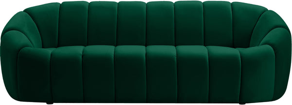 Elijah Velvet / Engineered Wood / Foam Contemporary Green Velvet Sofa - 93.5" W x 34" D x 31" H