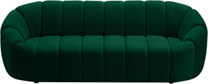 Elijah Velvet / Engineered Wood / Foam Contemporary Green Velvet Sofa - 93.5" W x 34" D x 31" H