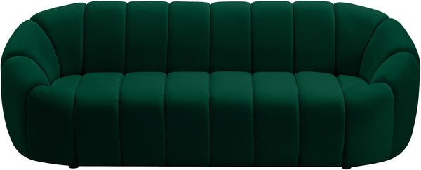 Elijah Velvet / Engineered Wood / Foam Contemporary Green Velvet Sofa - 93.5" W x 34" D x 31" H