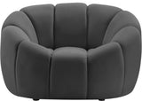 Elijah Velvet / Engineered Wood / Foam Contemporary Grey Velvet Chair - 49" W x 34" D x 31" H