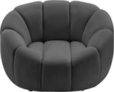 Elijah Velvet / Engineered Wood / Foam Contemporary Grey Velvet Chair - 49" W x 34" D x 31" H