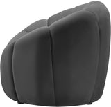 Elijah Velvet / Engineered Wood / Foam Contemporary Grey Velvet Chair - 49" W x 34" D x 31" H