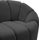 Elijah Velvet / Engineered Wood / Foam Contemporary Grey Velvet Chair - 49" W x 34" D x 31" H