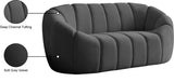 Elijah Velvet / Engineered Wood / Foam Contemporary Grey Velvet Loveseat - 71" W x 34" D x 31" H