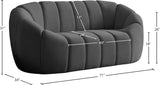 Elijah Velvet / Engineered Wood / Foam Contemporary Grey Velvet Loveseat - 71" W x 34" D x 31" H