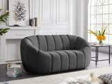 Elijah Velvet / Engineered Wood / Foam Contemporary Grey Velvet Loveseat - 71" W x 34" D x 31" H