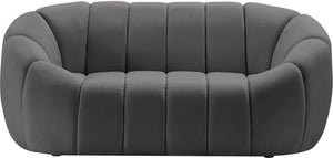 Elijah Velvet / Engineered Wood / Foam Contemporary Grey Velvet Loveseat - 71" W x 34" D x 31" H