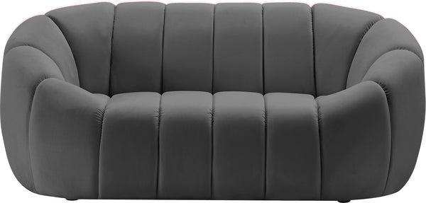 Elijah Velvet / Engineered Wood / Foam Contemporary Grey Velvet Loveseat - 71" W x 34" D x 31" H