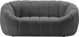 Elijah Velvet / Engineered Wood / Foam Contemporary Grey Velvet Loveseat - 71" W x 34" D x 31" H