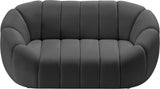 Elijah Velvet / Engineered Wood / Foam Contemporary Grey Velvet Loveseat - 71" W x 34" D x 31" H