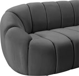 Elijah Velvet / Engineered Wood / Foam Contemporary Grey Velvet Loveseat - 71" W x 34" D x 31" H