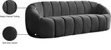 Elijah Velvet / Engineered Wood / Foam Contemporary Grey Velvet Sofa - 93.5" W x 34" D x 31" H