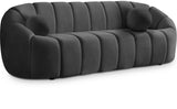 Elijah Velvet / Engineered Wood / Foam Contemporary Grey Velvet Sofa - 93.5" W x 34" D x 31" H