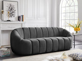 Elijah Velvet / Engineered Wood / Foam Contemporary Grey Velvet Sofa - 93.5" W x 34" D x 31" H