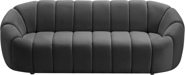 Elijah Velvet / Engineered Wood / Foam Contemporary Grey Velvet Sofa - 93.5" W x 34" D x 31" H