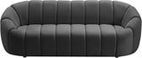 Elijah Velvet / Engineered Wood / Foam Contemporary Grey Velvet Sofa - 93.5" W x 34" D x 31" H