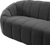 Elijah Velvet / Engineered Wood / Foam Contemporary Grey Velvet Sofa - 93.5" W x 34" D x 31" H