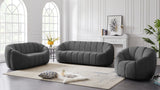 Elijah Velvet / Engineered Wood / Foam Contemporary Grey Velvet Sofa - 93.5" W x 34" D x 31" H