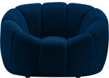 Elijah Velvet / Engineered Wood / Foam Contemporary Navy Velvet Chair - 49" W x 34" D x 31" H