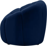 Elijah Velvet / Engineered Wood / Foam Contemporary Navy Velvet Chair - 49" W x 34" D x 31" H