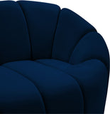 Elijah Velvet / Engineered Wood / Foam Contemporary Navy Velvet Chair - 49" W x 34" D x 31" H