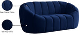 Elijah Velvet / Engineered Wood / Foam Contemporary Navy Velvet Loveseat - 71" W x 34" D x 31" H