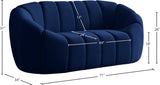 Elijah Velvet / Engineered Wood / Foam Contemporary Navy Velvet Loveseat - 71" W x 34" D x 31" H