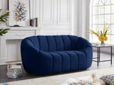 Elijah Velvet / Engineered Wood / Foam Contemporary Navy Velvet Loveseat - 71" W x 34" D x 31" H