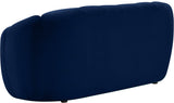 Elijah Velvet / Engineered Wood / Foam Contemporary Navy Velvet Loveseat - 71" W x 34" D x 31" H