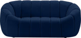 Elijah Velvet / Engineered Wood / Foam Contemporary Navy Velvet Loveseat - 71" W x 34" D x 31" H