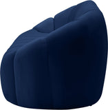 Elijah Velvet / Engineered Wood / Foam Contemporary Navy Velvet Loveseat - 71" W x 34" D x 31" H