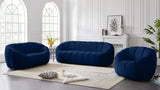 Elijah Velvet / Engineered Wood / Foam Contemporary Navy Velvet Loveseat - 71" W x 34" D x 31" H