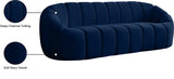 Elijah Velvet / Engineered Wood / Foam Contemporary Navy Velvet Sofa - 93.5" W x 34" D x 31" H