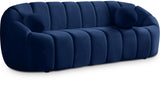 Elijah Velvet / Engineered Wood / Foam Contemporary Navy Velvet Sofa - 93.5" W x 34" D x 31" H