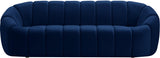 Elijah Velvet / Engineered Wood / Foam Contemporary Navy Velvet Sofa - 93.5" W x 34" D x 31" H