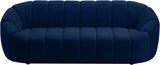 Elijah Velvet / Engineered Wood / Foam Contemporary Navy Velvet Sofa - 93.5" W x 34" D x 31" H