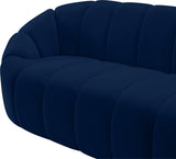 Elijah Velvet / Engineered Wood / Foam Contemporary Navy Velvet Sofa - 93.5" W x 34" D x 31" H