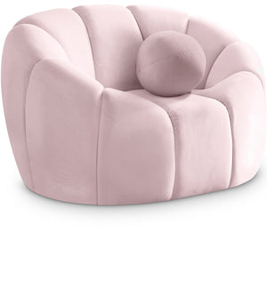 Elijah Velvet / Engineered Wood / Foam Contemporary Pink Velvet Chair - 49" W x 34" D x 31" H