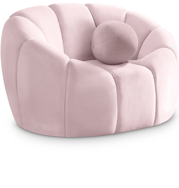 Elijah Velvet / Engineered Wood / Foam Contemporary Pink Velvet Chair - 49" W x 34" D x 31" H