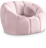 Elijah Velvet / Engineered Wood / Foam Contemporary Pink Velvet Chair - 49" W x 34" D x 31" H